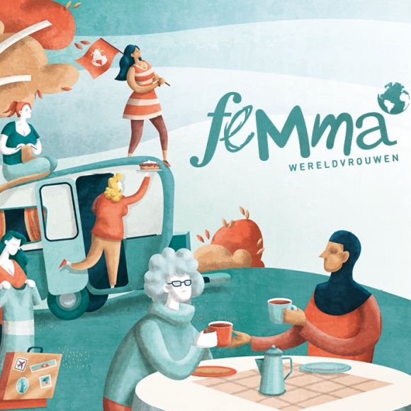 Femma illustratie vrijwilligers